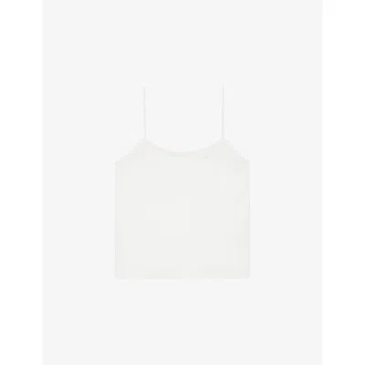 The Kooples Womens Ecru Round-neck Satin Camisole Top In Neutral