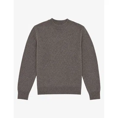 The Kooples Womens Ecru Round-neck Long-sleeve Wool And Cashmere Jumper