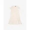 The Kooples Womens Short-sleeve Floral Lace Mini Dress Ecru In Ecru