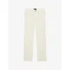 The Kooples Womens Ecru Straight-leg Garment-dyed Denim Jeans In White
