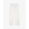 The Kooples Womens Ecru Straight-leg Mid-rise Cotton Trousers In Ecru