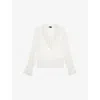 The Kooples Cotton Lace-trim Blouse In Ecru