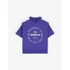 The Kooples Womens Electric Blue Slogan-print Short-sleeve Cotton Sweatshirt Xs In Blue