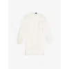 The Kooples Womens Ecru Floral-lace Long-sleeve Woven Mini Dress
