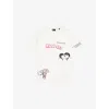 The Kooples Womens White Graphic-print Short-sleeve Cotton T-shirt