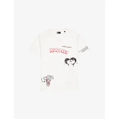 The Kooples Womens White Graphic-print Short-sleeve Cotton T-shirt