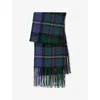 The Kooples Womens Green Multico Tartan Checked Wool-blend Scarf In Multi
