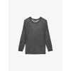 The Kooples Womens Grey Silver Round-neck Relaxed-fit Metallic Knitted Jumper