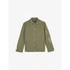 The Kooples Womens Kaki Graphic-embroidered Regular-fit Cotton Jacket