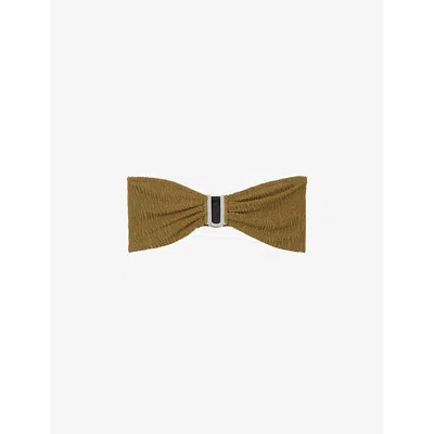 The Kooples Womens  X Luz Coralie Strapless Textured Bikini Top In Kaki