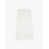 The Kooples Womens Ecru Lace-embroidered Button-down Woven Midi Skirt