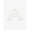 The Kooples Womens Ecru Lace V-neck Flared-sleeve Woven Top Xs
