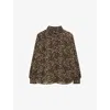 The Kooples Womens Leopard-print Relaxed-fit Woven Shirt In Brown