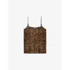 The Kooples Womens Leopard-print Sleeveless Silk Top In Leopard