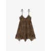 The Kooples Womens  Leopard-print Sleeveless Woven Mini Dre In Leopard