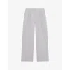 The Kooples Womens Light Purple Wide-leg Mid-rise Cotton Trousers In White