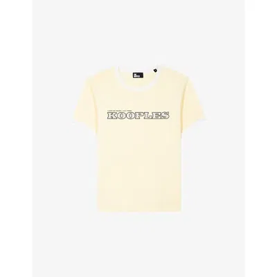 The Kooples Womens  Logo-print Short-sleeve Cotton T-shirt In Multi