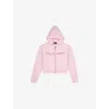 The Kooples Womens  Branded Side-pocket Cotton-jersey Hoody In Lila
