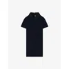 The Kooples Womens Navy Collared Short-sleeve Stretch-woven Mini Dress Xs In Blue