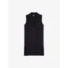 THE KOOPLES WOMENS DOUBLE-BREASTED PLEATED WOVEN DRESS NAVY XS