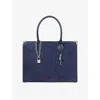The Kooples Womens Navy Ming Logo-embossed Suede Tot In Blue
