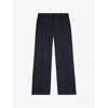 The Kooples Womens Navy Pinstriped Straight-leg Woven Trousers