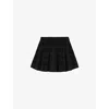 The Kooples Womens Navy Pleated Checked Wool-blend Mini Skirt In Multi