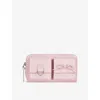 The Kooples Womens  Amelia Logo-engraved Leather Wallet In Pink