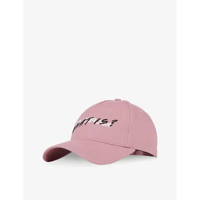 The Kooples Womens Pink Wood Logo-embroidered Cotton Baseball Cap