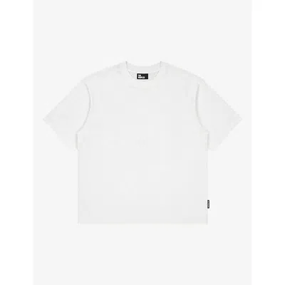The Kooples Womens Round-neck Relaxed-fit Cotton T-shirt Black In White