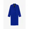 The Kooples Womens Royal Blue Notched-lapel Double-breasted Wool-blend Coat In Blue