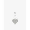 The Kooples Womens Silver Heart-shaped Metal Bag Charm In Metallic