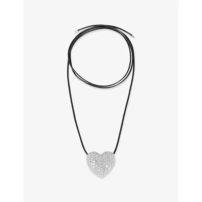The Kooples Womens  Rhinestone-heart Rope Necklac In Multi