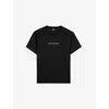 The Kooples Womens Black Slogan-print Lace-trim Cotton T-shirt Xs
