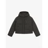 The Kooples Womens Padded Branded-patch Wool-blend Jacket Stone In Gray
