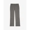 The Kooples Womens Straight-leg Mid-rise Wool And Linen-blend Tailored Trousers Grey