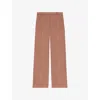 The Kooples Womens Dark Navy / Fire Red Striped Wide-leg Mid-rise Stretch-woven Trousers