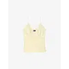 The Kooples Womens Yellow Adjustable-strap Pleated Woven Cami Top Xs