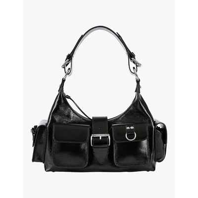 THE KOOPLES WOMENS BLACK AMELIA LEATHER SHOULDER BAG