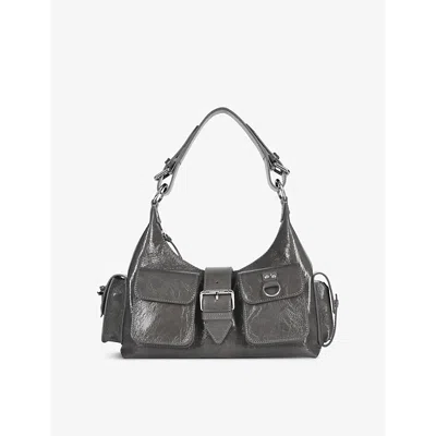 The Kooples Womens Amelia Leather Shoulder Bag Grey