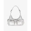 The Kooples Womens Amelia Metallic-leather Shoulder Bag Silver In Silver
