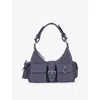 The Kooples Womens Used Rapiece Amelia Multi-pocket Denim Shoulder Bag In Used Rapiece