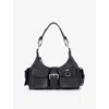 The Kooples Womens Black Amelia Multi-pocket Leather Shoulder Bag In Black