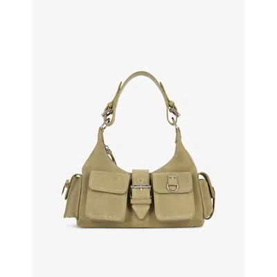 The Kooples Womens Amelia Suede Shoulder Bag Camel