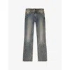 The Kooples Womens Blue Bootcut-leg Mid-rise Stretch-denim Jeans In Multi