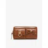 The Kooples Womens Brown Bow-embellished Leather Wallet In Brown