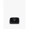 The Kooples Womens Brand-plaque Leather Wallet Black In Black