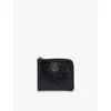 The Kooples Womens Brand-plaque Leather Wallet Black In Black