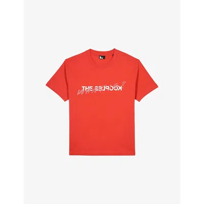 The Kooples Womens Red Brand-print Cotton-jersey T-shirt
