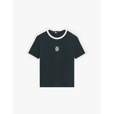 The Kooples Womens Forest Branded-print Short-sleeved Cotton-jersey T-shirt In Multi